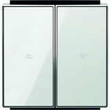 Выключатель управления жалюзи кнопочный ABB Sky, белое стекло 8144 - 8544 CB