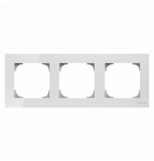 Рамка тройная ABB Sky, 8573 CB, белое стекло