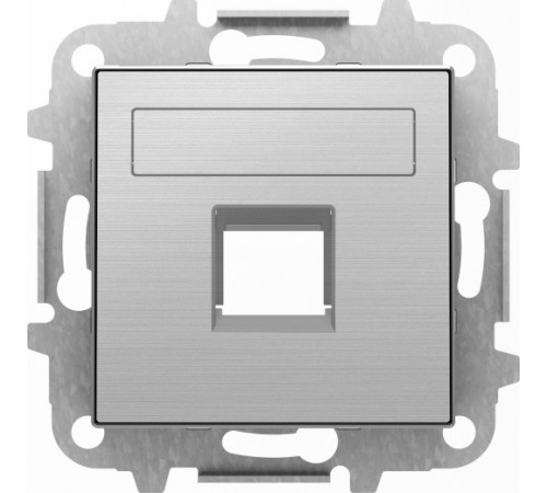Розетка телефонная одинарная RJ12 ABB Sky, нержавеющая сталь