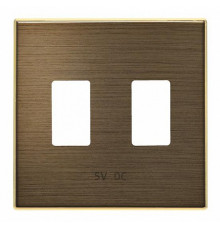Usb розетка двойная ABB Sky 2х2000 мА, античная латунь