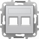 Розетка компьютерная двойная RJ45 5 кат. ABB Sky, серебряный 2018.5 - 2018.5 - 8518.2 PL