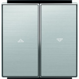 Выключатель управления жалюзи клавишный ABB Sky, нержавеющая сталь 8144.1 - 8544 AI