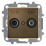 Розетка TV-R/SAT единственная ABB Sky, античная латунь