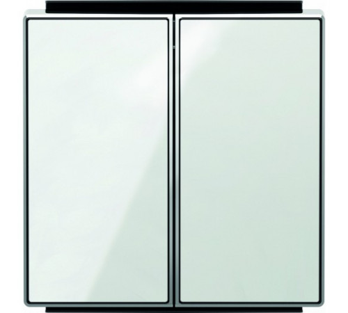 Переключатель двухклавишный ( с 2-х мест) ABB Sky, 10 А, белое стекло 8122 - 8511 CB