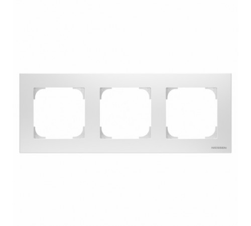 Рамка тройная ABB Sky,  8573 BL (подложка серая), белый
