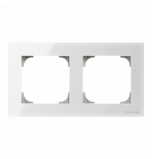 Рамка двойная ABB Sky, 8572 CB, белое стекло