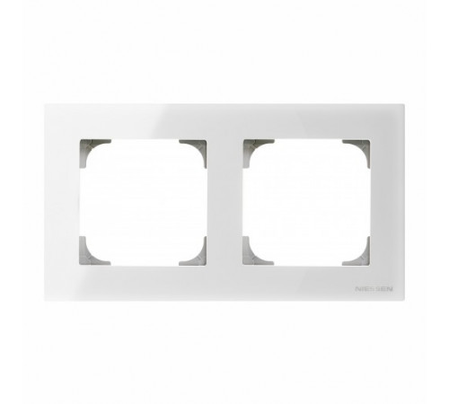 Рамка двойная ABB Sky, 8572 CB, белое стекло