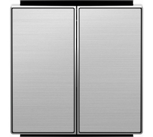 Выключатель двухклавишный ABB Sky, 10 А, нержавеющая сталь 8111 - 8511 AI