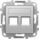 Розетка телефонная двойная RJ12 ABB Sky, нержавеющая сталь 2017.2 - 2017.2 - 8518.2 AI