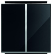 Переключатель двухклавишный ( с 2-х мест) ABB Sky, 10 А, черное стекло 8122 - 8511 CN