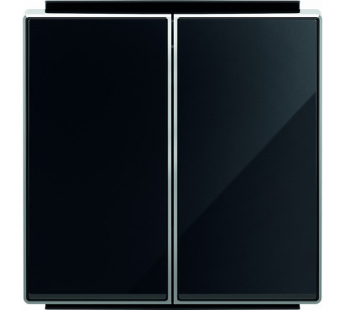 Переключатель двухклавишный ( с 2-х мест) ABB Sky, 10 А, черное стекло 8122 - 8511 CN