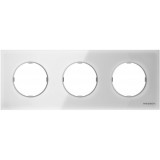 Рамка тройная ABB Skymoon, 8673 CB, белое стекло
