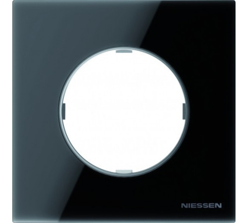 Рамка одинарная ABB Skymoon, 8671 CN, черное стекло