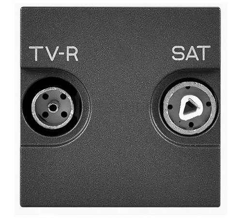 Розетка TV-R оконечная ZENIT (антрацит) 8150.8 - N2250.8 AN