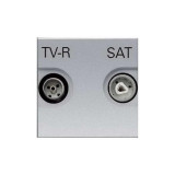 Розетка TV-R/SAT проходная ZENIT (серебристый) N2251.8 PL