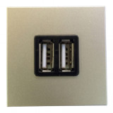 ABB NIE Zenit Механизм USB зарядного устройства, 2мод, 2х750 мА / 1х1500мА шампань N2285 CV