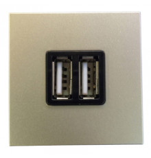 ABB NIE Zenit Механизм USB зарядного устройства, 2мод, 2х750 мА / 1х1500мА шампань N2285 CV