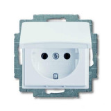Розетка с заземлением с крышкой с безвинтовыми зажимами ABB Basic 55, белый