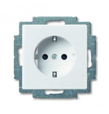 Розетка с заземлением с безвинтовыми зажимами ABB Basic 55, белый
