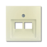 Розетка компьютерная RJ-45 2 выхода ABB Basic 55, слоновая кость