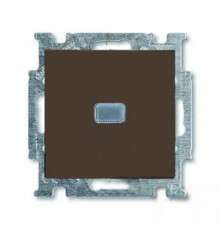 Переключатель одноклавишный с подсветкой ABB Basic 55, шато-черный