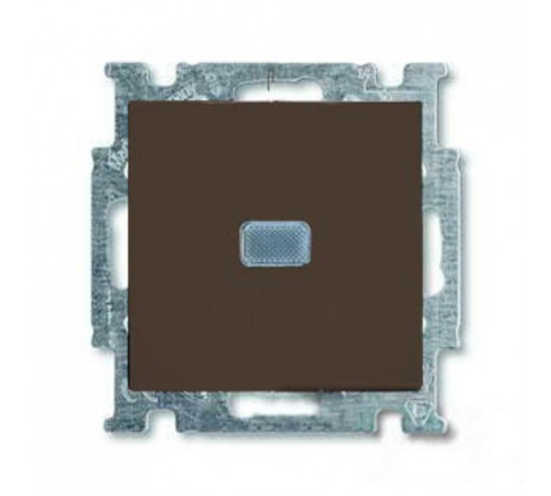 Переключатель одноклавишный с подсветкой ABB Basic 55, шато-черный