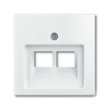 Розетка телефонная Jung (RJ-11/12) 2 разъема ABB Basic 55, белый