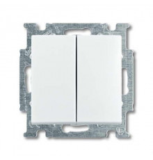 Переключатель двухклавишный ABB Basic 55, белый