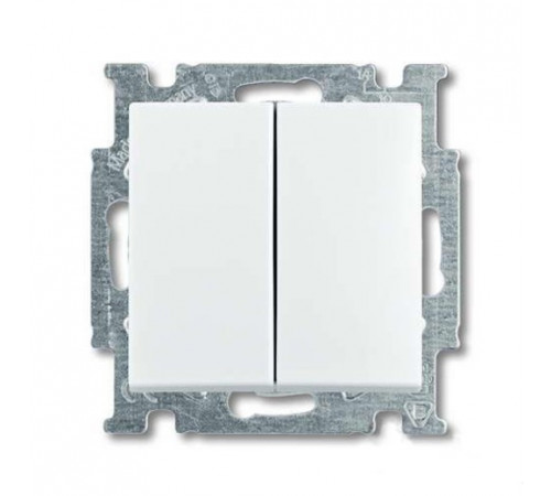 Переключатель двухклавишный ABB Basic 55, белый
