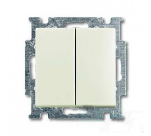 Выключатель двухклавишный ABB Basic 55, шале-белый