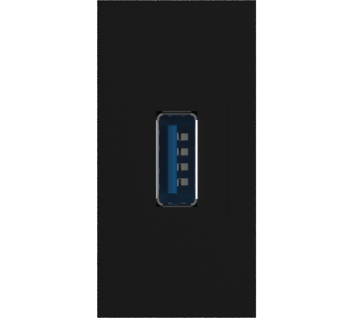 Donel Розетка информационная USB для передачи данных, 1мод., черн. (22.5х45мм), USB3.0, серия (тип)