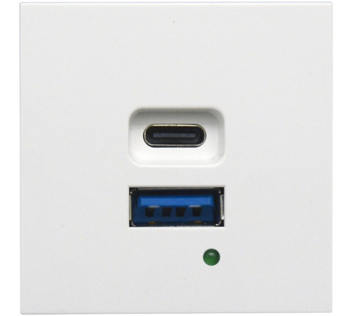 Donel USB зарядное устройство, 3A , 65W, Type A + C, 2 мод., бел. (45х45мм)