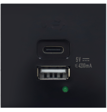 Donel USB зарядное устройство, 3A , 65W, Type A + C, 2 мод., черн. (45х45мм)