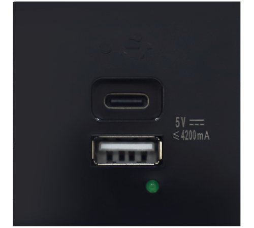 Donel USB зарядное устройство, 4.2A , Type A + C, 2 мод., черн. (45х45мм)