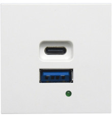Donel USB зарядное устройство, 4.2A , 65W, Type A + C, 2 мод., бел. (45х45мм)