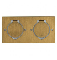 Встраиваемый блок прямоугольный, двойной Mosaic, DLP IP 44, напольная, для сплошных стен, для столов и мебели, для полых стен и гипрока, 2 поста, 4 модуля, цвет - бронза 089712