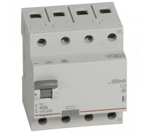 Legrand УЗО RX3 ВДТ 300мА 40А 4П AC 402071