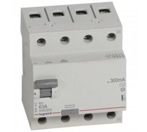 Legrand УЗО RX3 ВДТ 300мА 63А 4П AC 402072