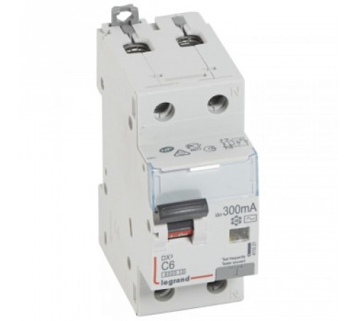 Legrand 411021 АВДТ DX3 1П+Н C6А 300MA-AC