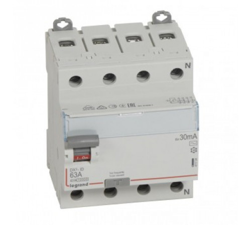 Legrand УЗО 411704 ВДТ DX3 4П 63А AC 30мА N справ