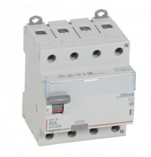 Legrand 411725 ВДТ DX3 4П 80А AC 300мА N спр
