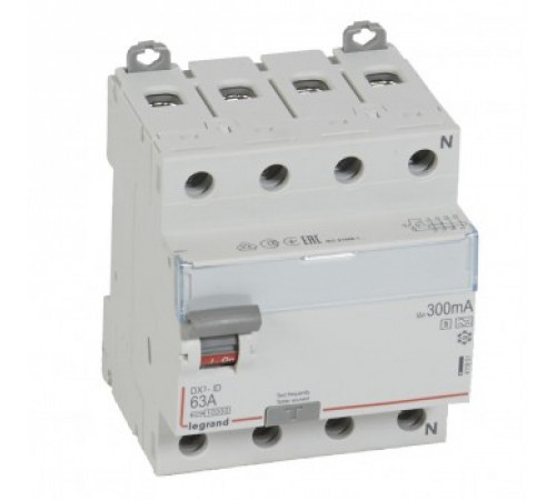 Legrand 411801 ВДТ DX3 4П 63А AS 300мА N спр