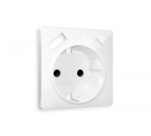 Лицевая панель для электрической розетки с/з со шторками 2USB A+C Ambrella Volt ALFA, Белый глянец