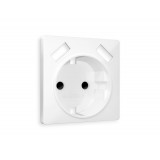 Лицевая панель для электрической розетки с/з со шторками 2USB A+A Ambrella Volt ALFA, Белый матовый