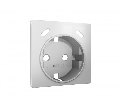 Лицевая панель для электрической розетки с/з со шторками 2USB C+C Ambrella Volt ALFA, серебро глянец