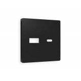 Лицевая панель для розетки 2USB тип A+C Ambrella Volt ALFA, Черный матовый