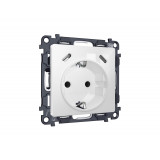 Электрическая розетка 2USB С+C 20W с/з на винтовых зажимах 16A-250V Белый глянец Ambrella Volt