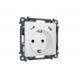 Электрическая розетка 2USB С+C 20W с/з на винтовых зажимах 16A-250V Белый матовый Ambrella Volt ALFA