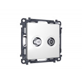 Розетка TV оконечной + SAT 5-862MHz 3.5dB/950-2150MHz 3.5dB Белый матовый Ambrella Volt ALFA