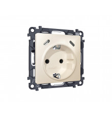 Электрическая розетка 2USB С+C 20W с/з на винтовых зажимах 16A-250V Ambrella Volt ALFA, бежевый глянец